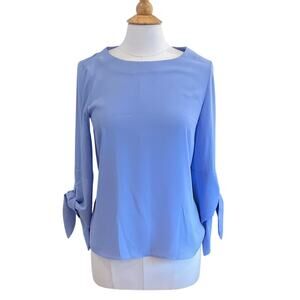 Lilly Pulitzer Periwinkle Blue Blouse with Tie Sleeves, Size XS